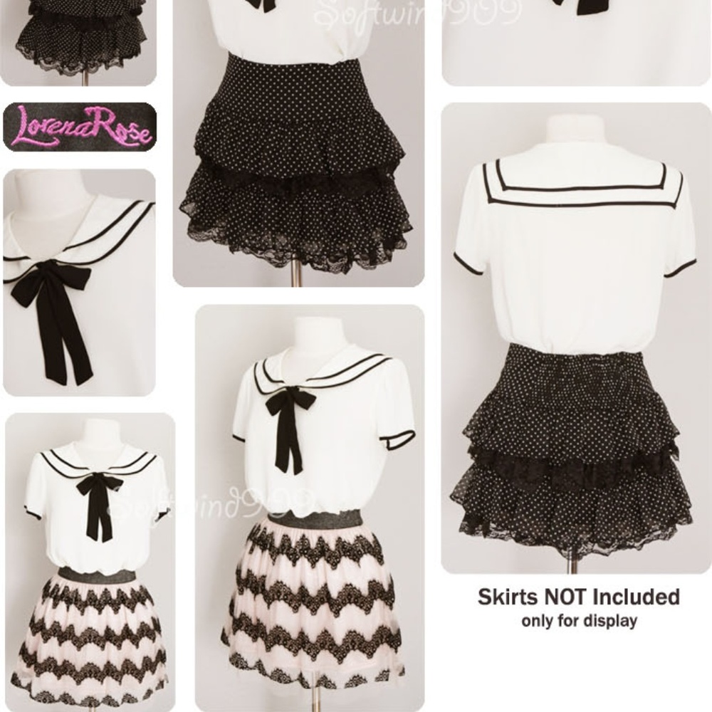 Ivory Sailor Peter Pan Collar Goth Lolita Blouse - Picture 6 of 8